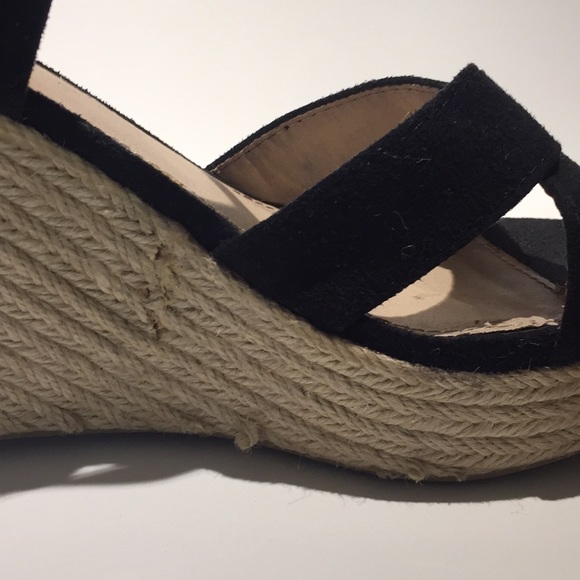 Black strapped wedge heels - Picture 4 of 6